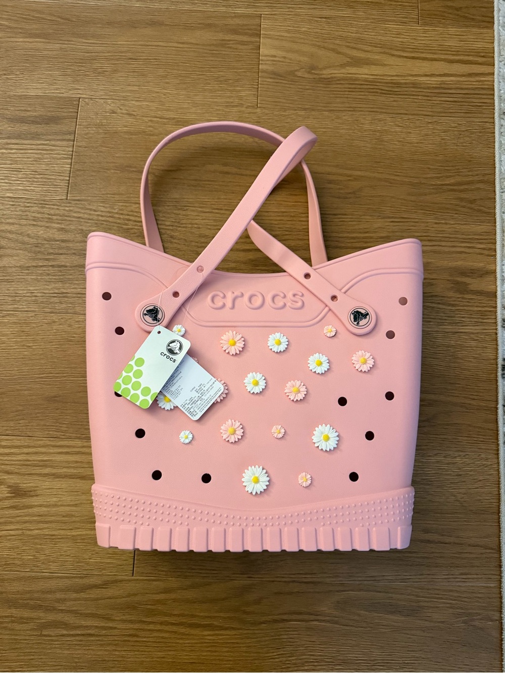 CROCS Pink Daisy Charm Tote